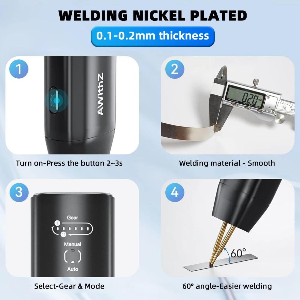 Portable Spot Welder DIY Handheld Spot Welding Machine 11 Gears Adjustable Energy Storage Spot Welding