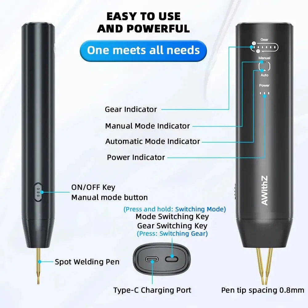 Portable Spot Welder DIY Handheld Spot Welding Machine 11 Gears Adjustable Energy Storage Spot Welding