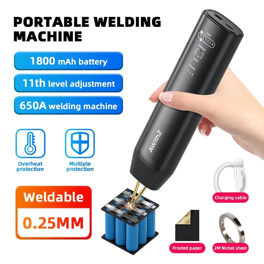 Portable Spot Welder DIY Handheld Spot Welding Machine 11 Gears Adjustable Energy Storage Spot Welding