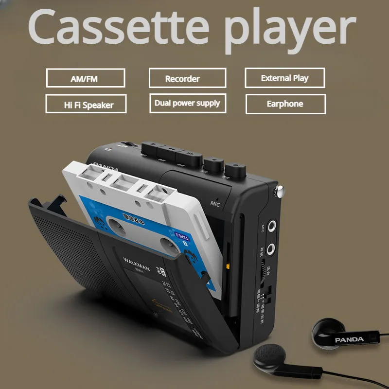 Portable Tape AM/FM Radio Retro Cassette Music Player Walkman Tape Recorders With Loudspeaker Support 3.5mm Headphone