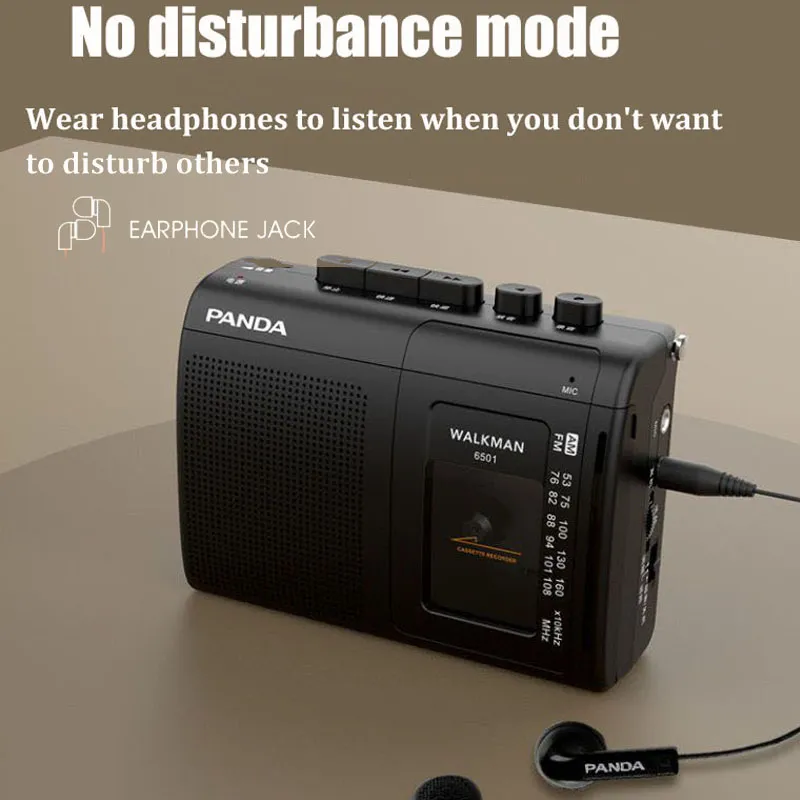 Portable Tape AM/FM Radio Retro Cassette Music Player Walkman Tape Recorders With Loudspeaker Support 3.5mm Headphone