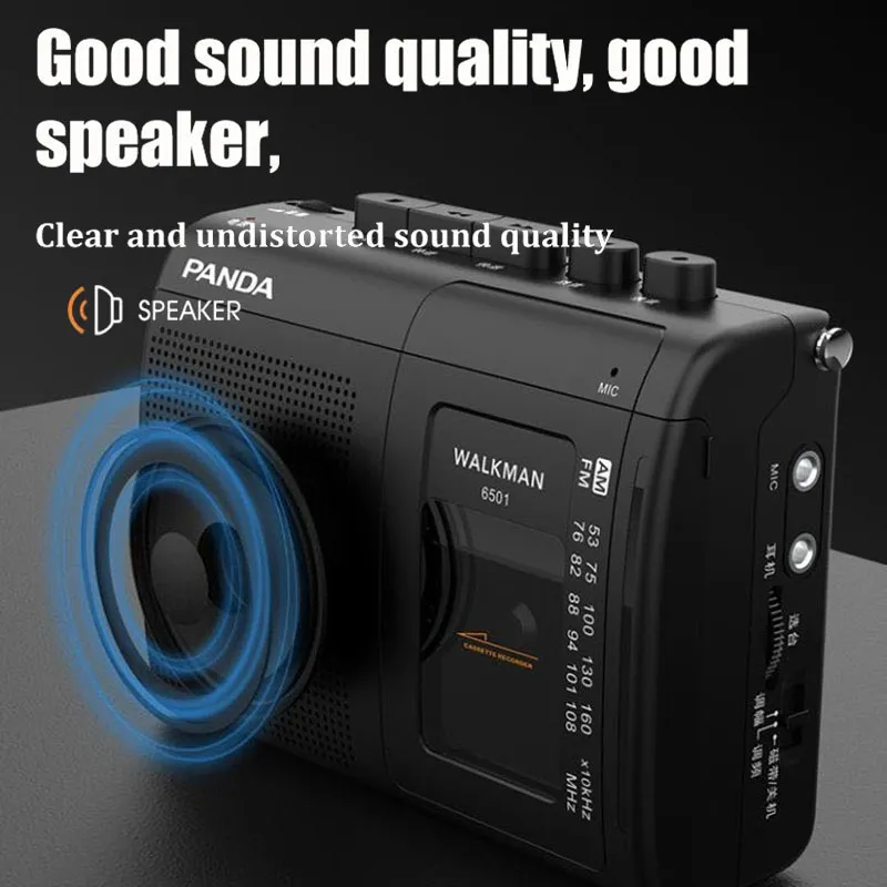 Portable Tape AM/FM Radio Retro Cassette Music Player Walkman Tape Recorders With Loudspeaker Support 3.5mm Headphone