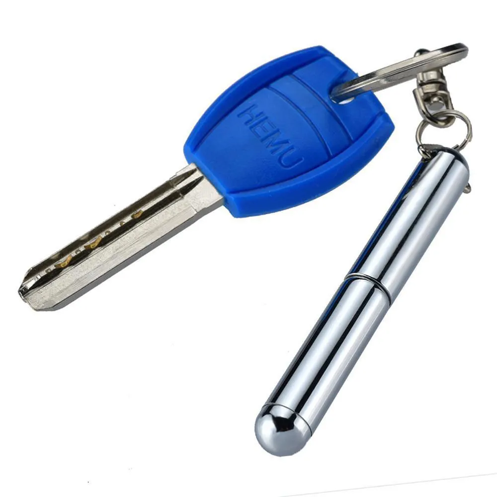 Portable Telescoping Tool Pen Metal Key Ring Creative Stainless Steel Keychain Ergonomic Ball School Office