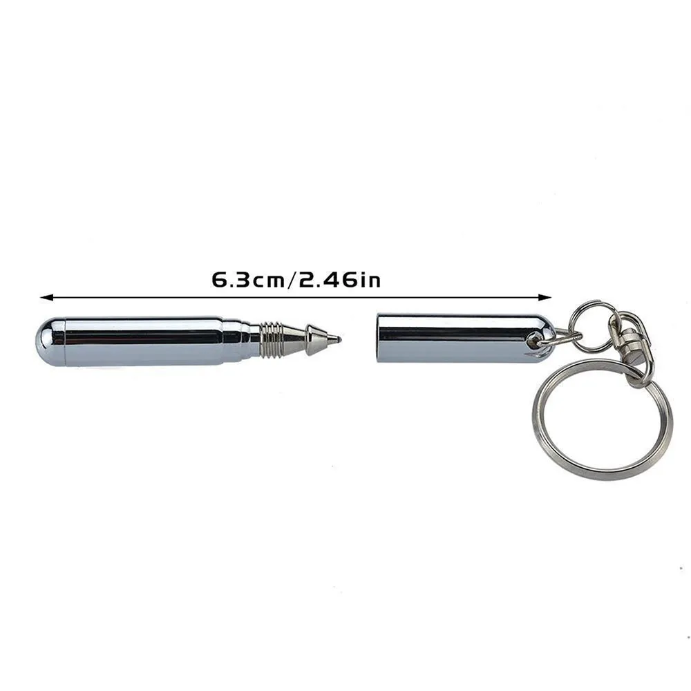 Portable Telescoping Tool Pen Metal Key Ring Creative Stainless Steel Keychain Ergonomic Ball School Office