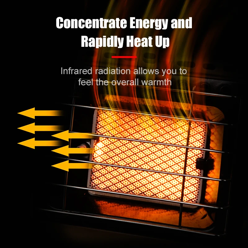 Portable Tent Heater 1500W Outdoor Space Butane Heater with Control Valve Infrared Ray Patio Heater for Camping Winter Portable Tent Heater 1500W Outdoor Space Butane Heater with Control Valve Infrared Ray Patio Heater for Camping Winter