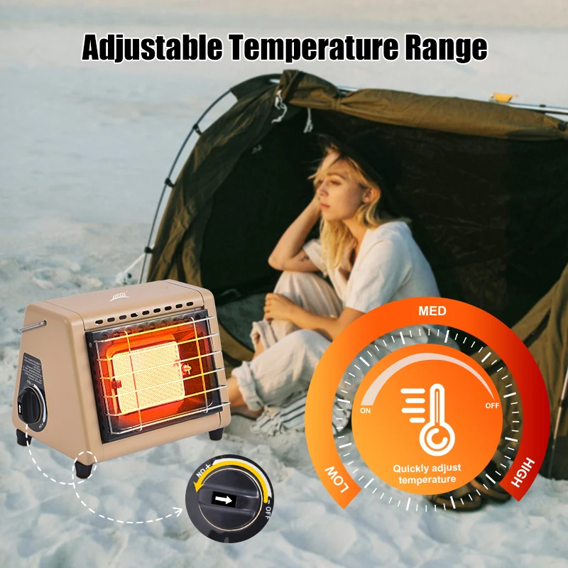 Portable Tent Heater 1500W Outdoor Space Butane Heater with Control Valve Infrared Ray Patio Heater for Camping Winter Portable Tent Heater 1500W Outdoor Space Butane Heater with Control Valve Infrared Ray Patio Heater for Camping Winter