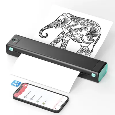 Portable Thermal A4 Printer Supports A4 Thermal Paper Wireless Mobile Travel Printers for Car Office