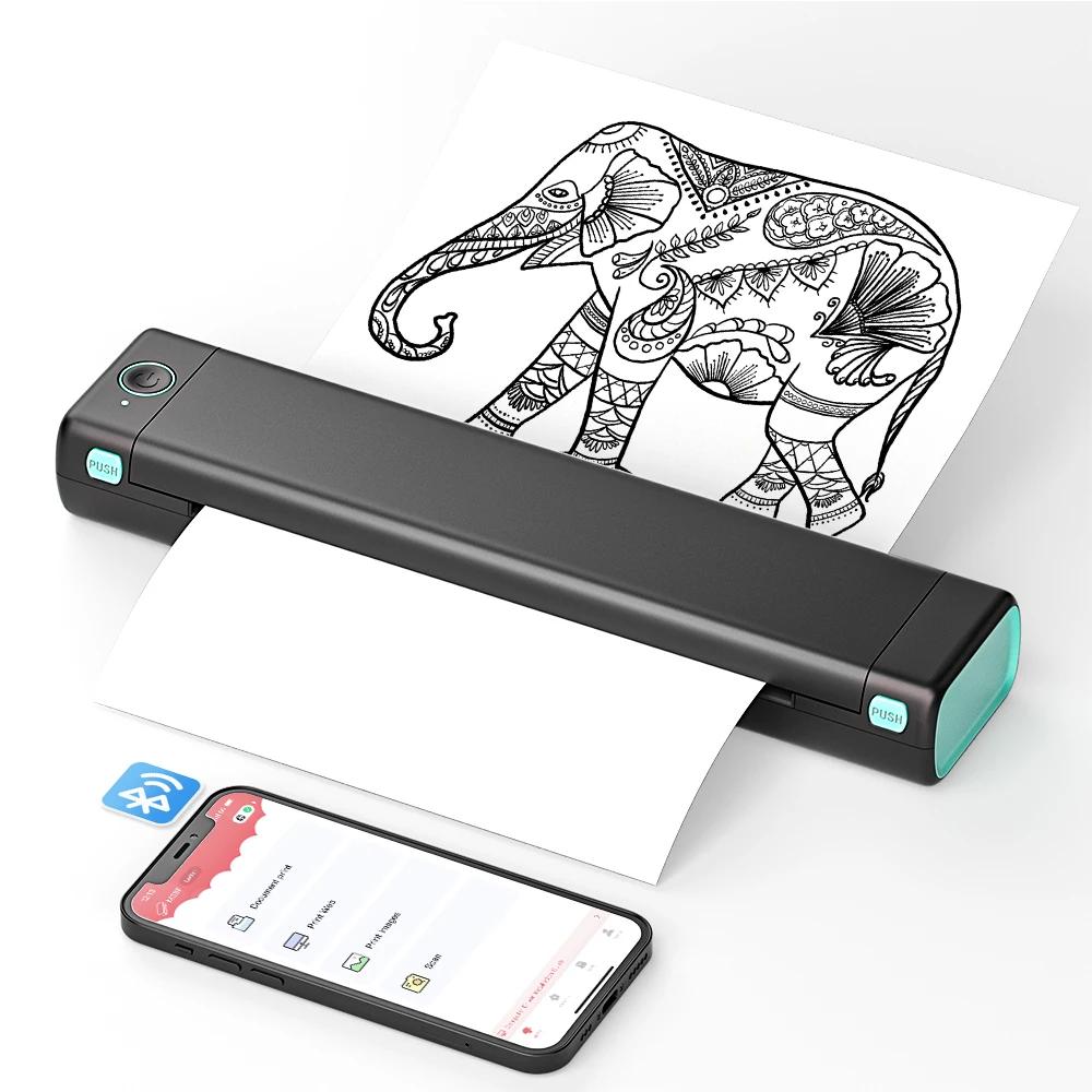 Portable Thermal A4 Printer Supports A4 Thermal Paper Wireless Mobile Travel Printers for Car Office Portable Thermal A4 Printer Supports A4 Thermal Paper Wireless Mobile Travel Printers for Car Office