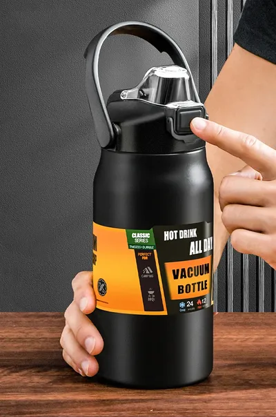 Portable Thermos with Straw 304 Stainless Steel Thermal Mug Tumbler Coffee Cup Sports Vacuum Flasks Cold and Hot Water