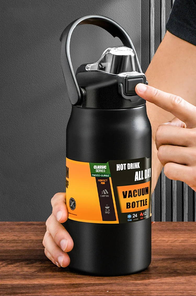 Portable Thermos with Straw 304 Stainless Steel Thermal Mug Tumbler Coffee Cup Sports Vacuum Flasks Cold and Hot Water