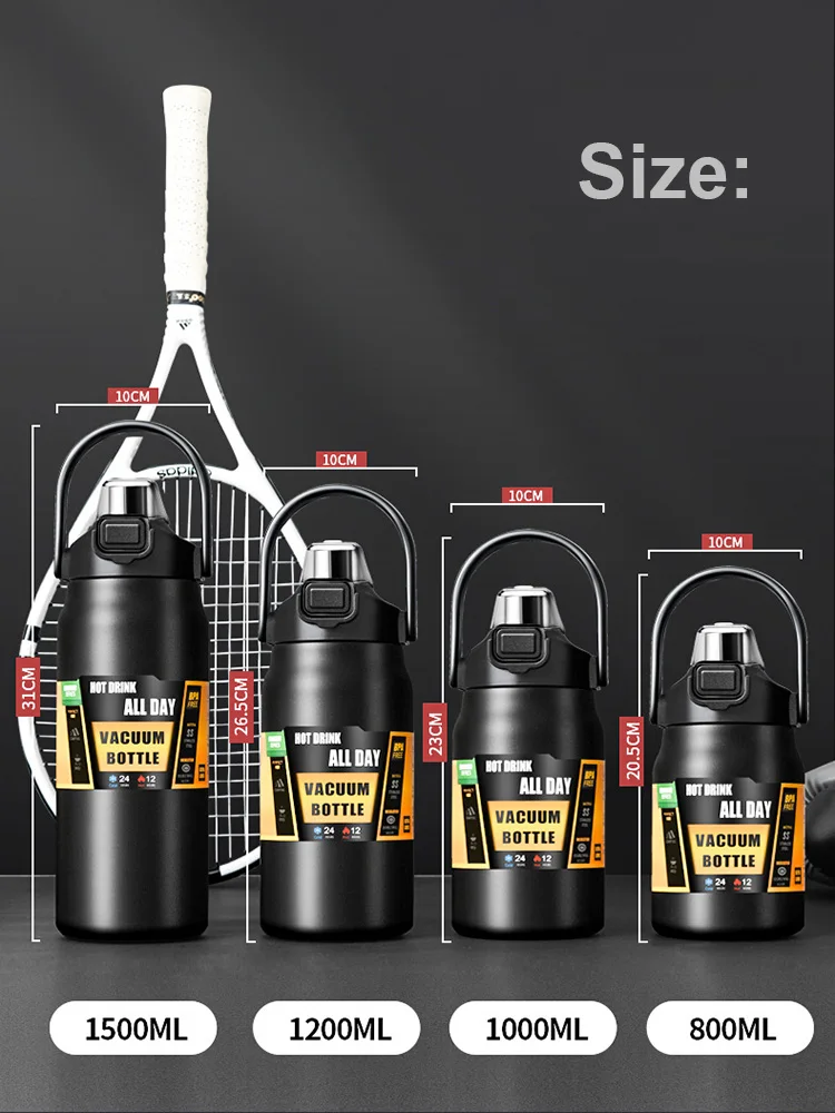 Portable Thermos with Straw 304 Stainless Steel Thermal Mug Tumbler Coffee Cup Sports Vacuum Flasks Cold and Hot Water