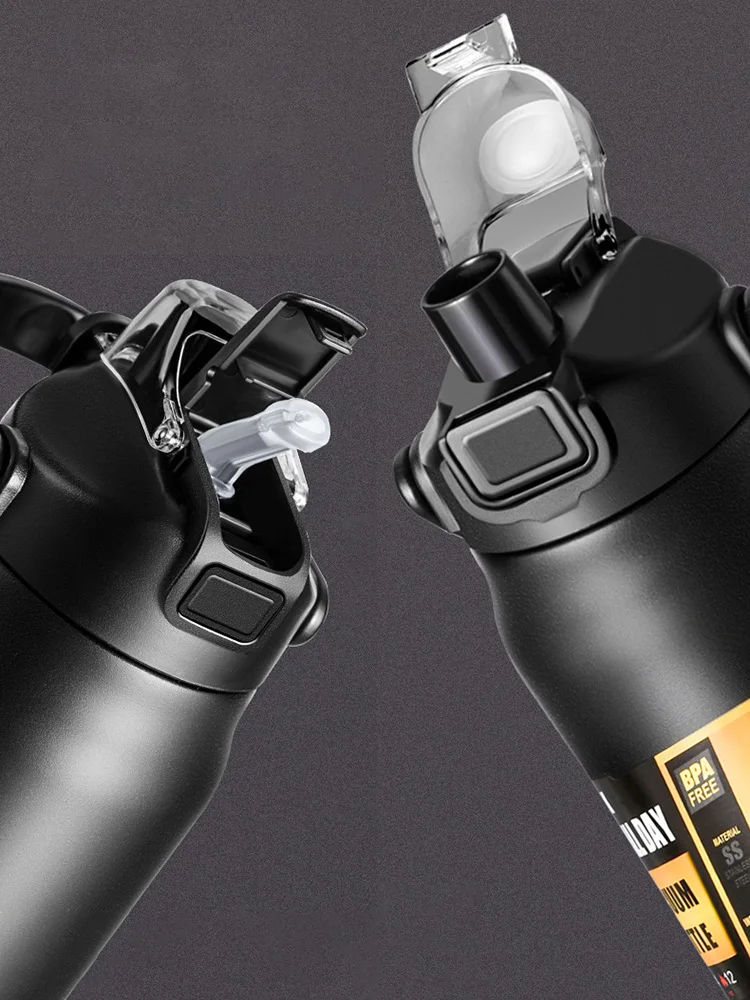 Portable Thermos with Straw 304 Stainless Steel Thermal Mug Tumbler Coffee Cup Sports Vacuum Flasks Cold and Hot Water