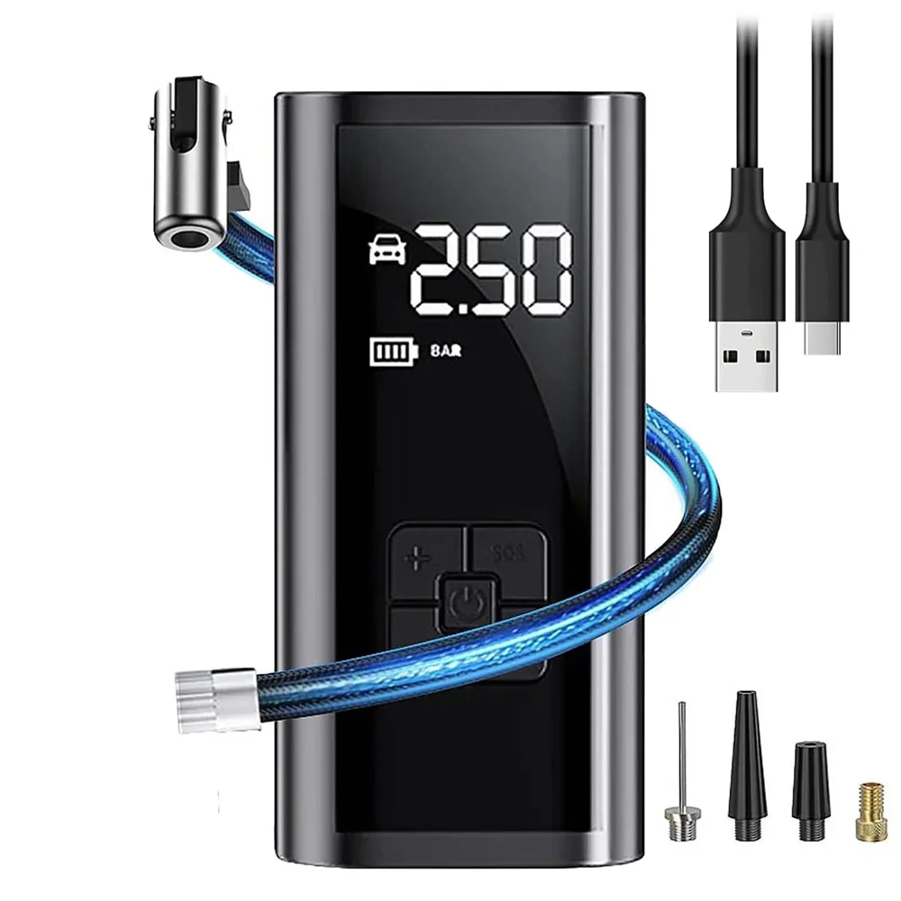 Portable Tire Inflator Rechargeable Electric Inflator For Car Bicycle Digital Air Compressor Football Ball Inflator Pump Portable Tire Inflator Rechargeable Electric Inflator For Car Bicycle Digital Air Compressor Football Ball Inflator Pump