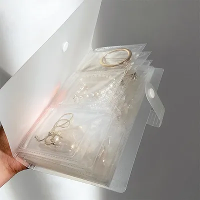 Portable Transparent Jewelry Storage Book with 120 Pockets