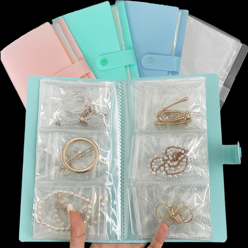 Portable Transparent Jewelry Storage Book with 120 Pockets