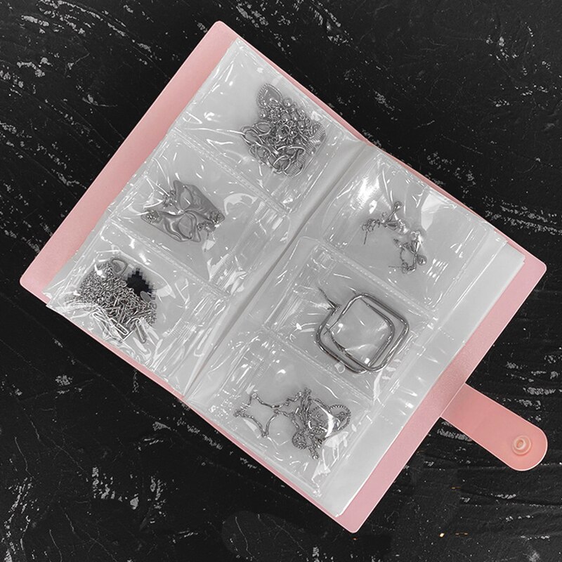 Portable Transparent Jewelry Storage Book with 120 Pockets