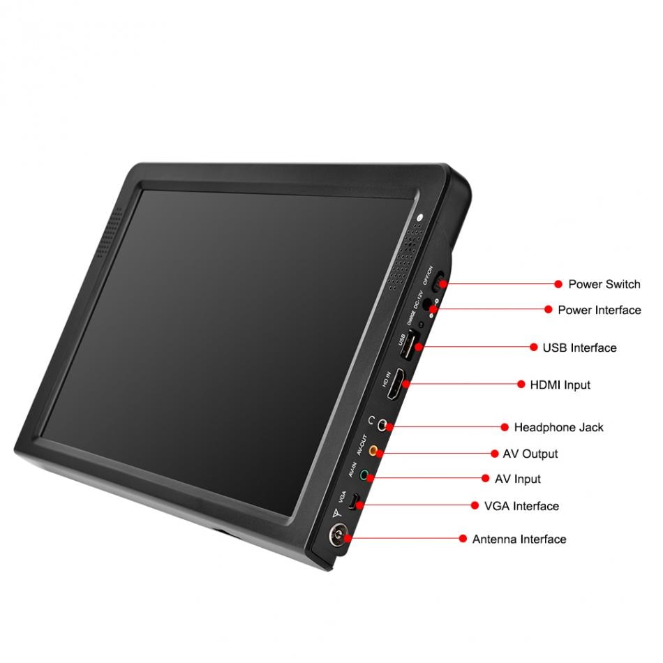 Portable TV 12-inch Digital LED Display Portable TV 12-inch Digital LED Display