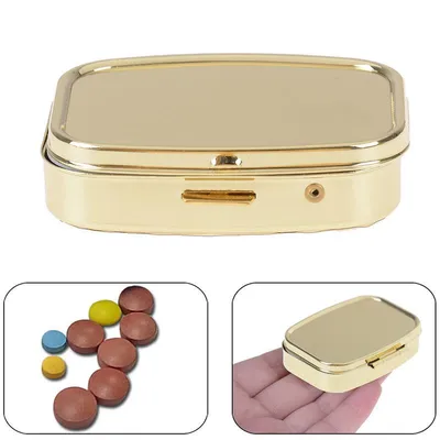 Portable Two Grid Metal Pill Case Portable Two Grid Metal Pill Case