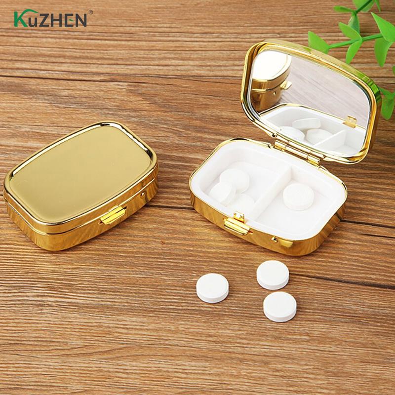 Portable Two Grid Metal Pill Case Portable Two Grid Metal Pill Case