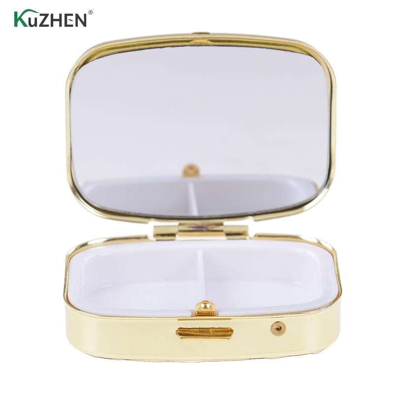 Portable Two Grid Metal Pill Case Portable Two Grid Metal Pill Case