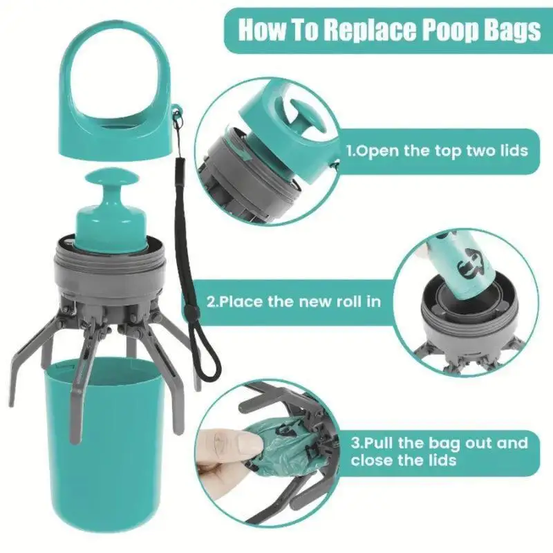 Portable Water Bottle Shaped Dog Poop Scooper & Waste Bag Holder – Touch-Free Pet Cleanup Portable Water Bottle Shaped Dog Poop Scooper & Waste Bag Holder – Touch-Free Pet Cleanup