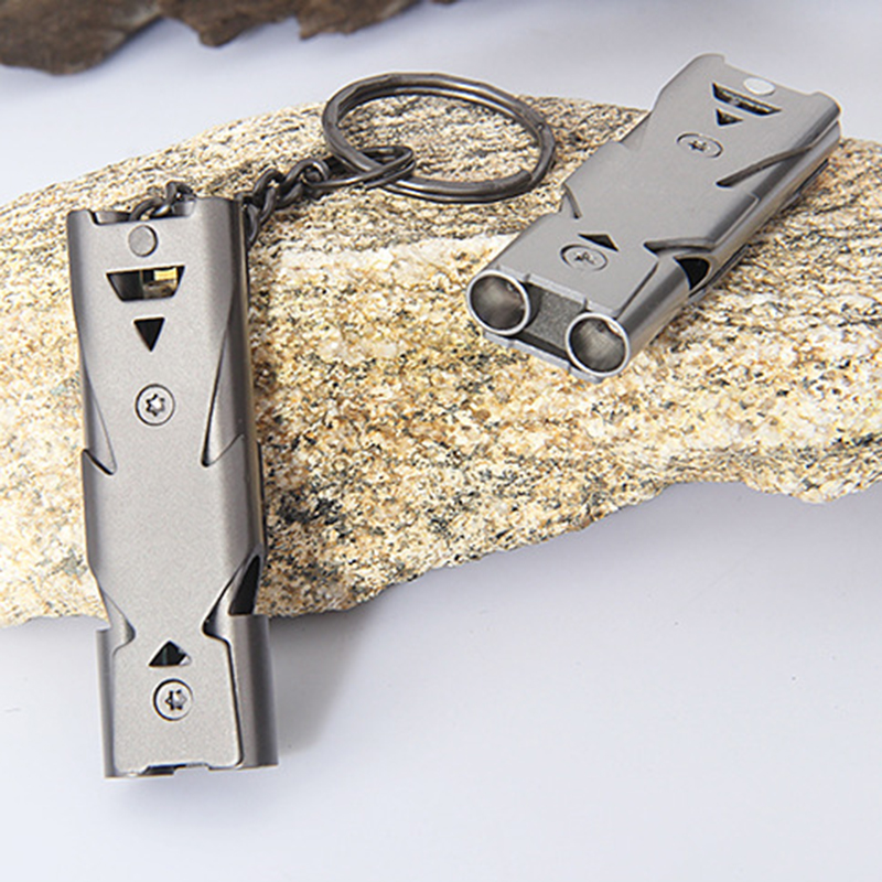 Portable Whistle 120 DB Aluminum Alloy Double Tube Lifesaving Emergency SOS Safety Survival Whistle Outdoor EDC Tool Portable Whistle 120 DB Aluminum Alloy Double Tube Lifesaving Emergency SOS Safety Survival Whistle Outdoor EDC Tool