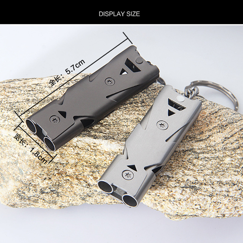 Portable Whistle 120 DB Aluminum Alloy Double Tube Lifesaving Emergency SOS Safety Survival Whistle Outdoor EDC Tool Portable Whistle 120 DB Aluminum Alloy Double Tube Lifesaving Emergency SOS Safety Survival Whistle Outdoor EDC Tool