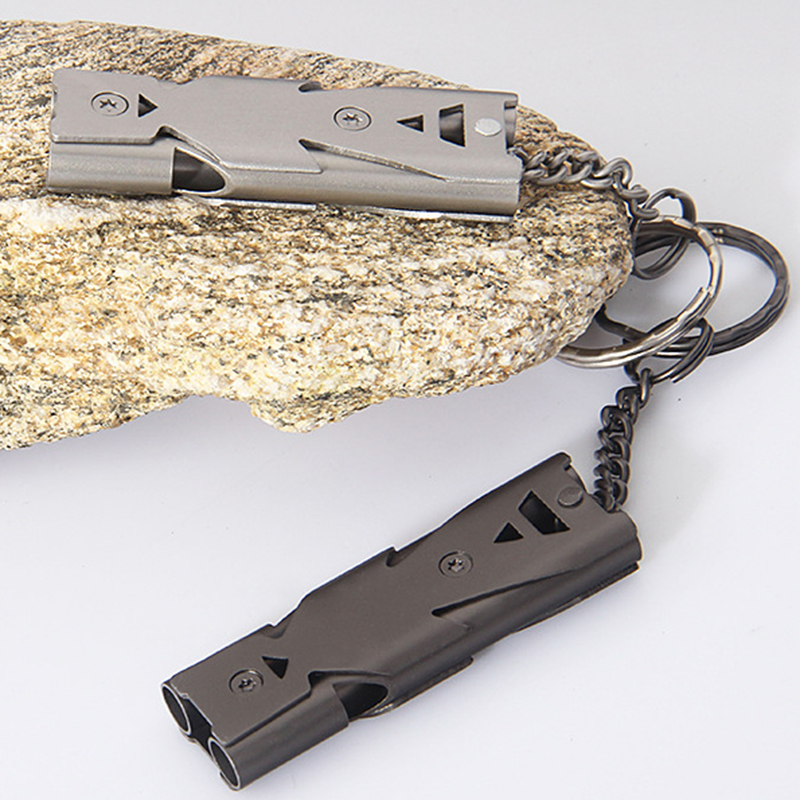 Portable Whistle 120 DB Aluminum Alloy Double Tube Lifesaving Emergency SOS Safety Survival Whistle Outdoor EDC Tool Portable Whistle 120 DB Aluminum Alloy Double Tube Lifesaving Emergency SOS Safety Survival Whistle Outdoor EDC Tool
