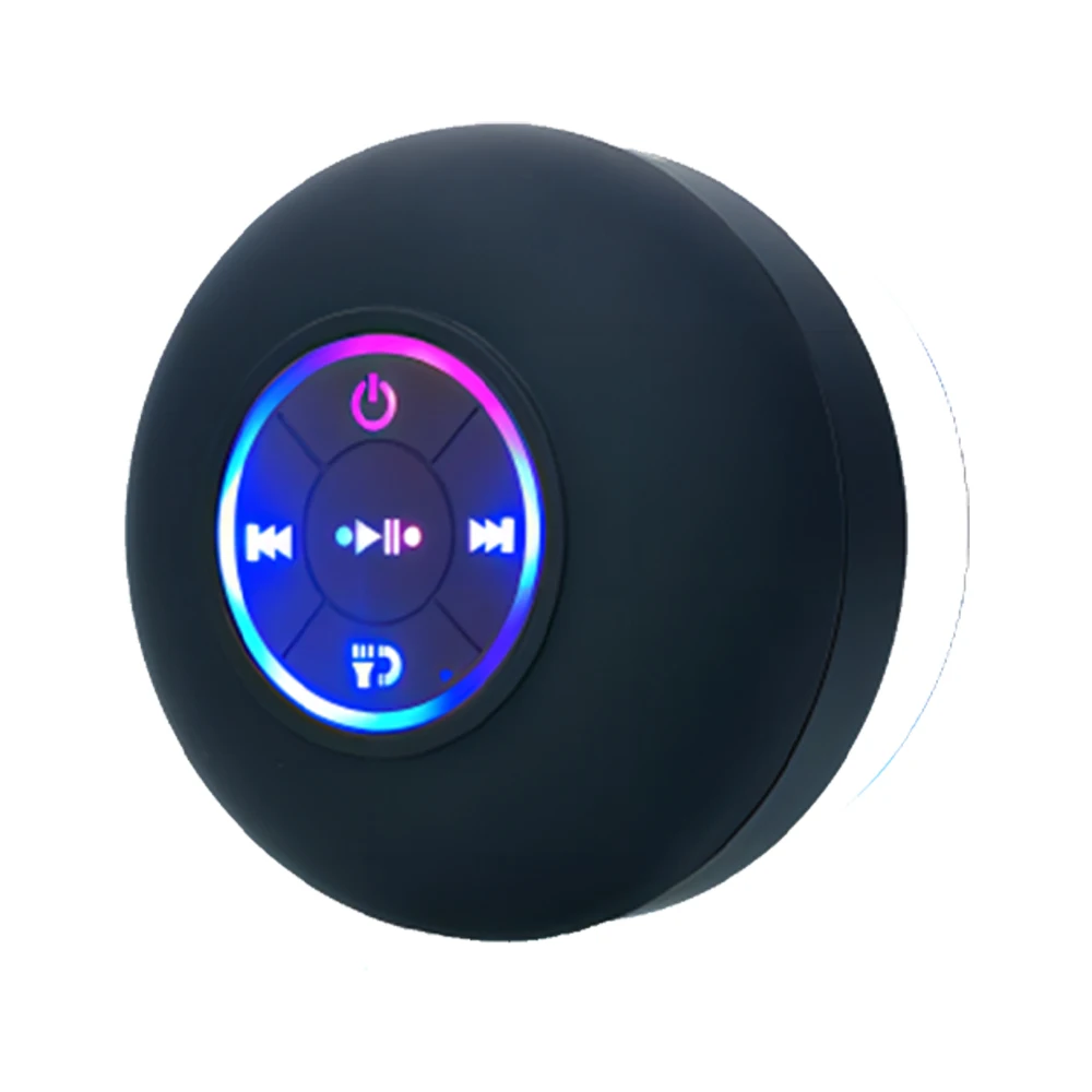 Portable Wireless Bluetooth Speaker LED IPX4 Waterproof Loudspeaker Outdoor Bathroom Large Suction Cup Mini Stereo
