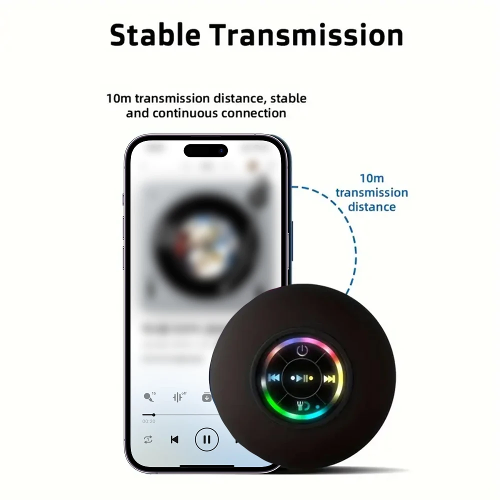 Portable Wireless Bluetooth Speaker LED IPX4 Waterproof Loudspeaker Outdoor Bathroom Large Suction Cup Mini Stereo Portable Wireless Bluetooth Speaker LED IPX4 Waterproof Loudspeaker Outdoor Bathroom Large Suction Cup Mini Stereo