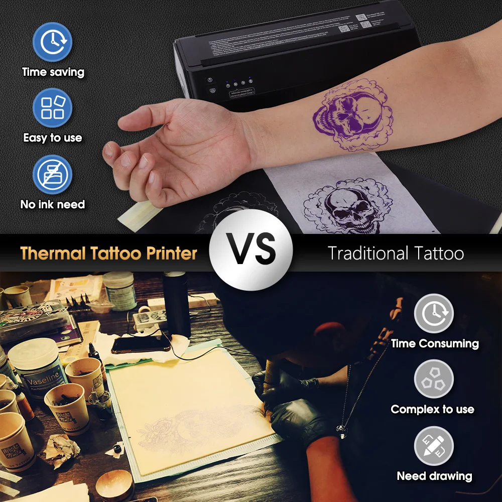 Portable Wireless Tattoo Printer Thermal Printer Transfer Bluetooth USB Mobile Machine Text PDF Document Maker with Portable Wireless Tattoo Printer Thermal Printer Transfer Bluetooth USB Mobile Machine Text PDF Document Maker with