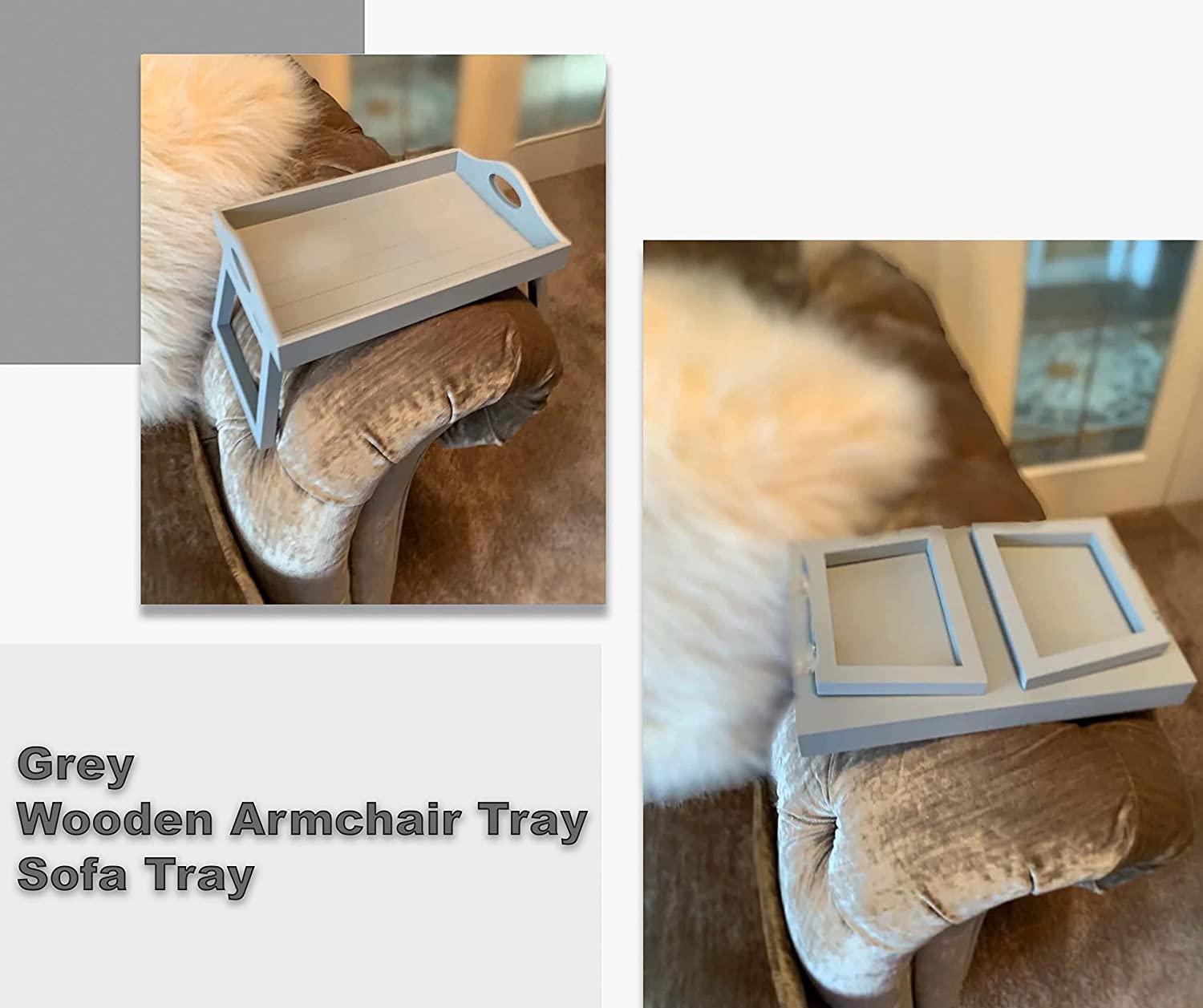 Portable Wooden Couch Arm Table