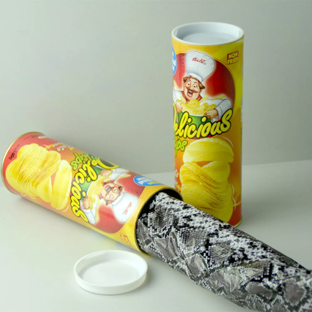 Potato Chip Snake Stage Magic Tricks Snake Toy April Fool Day Halloween Party Jokes in A Can Gag Gift Scary Fries Fun