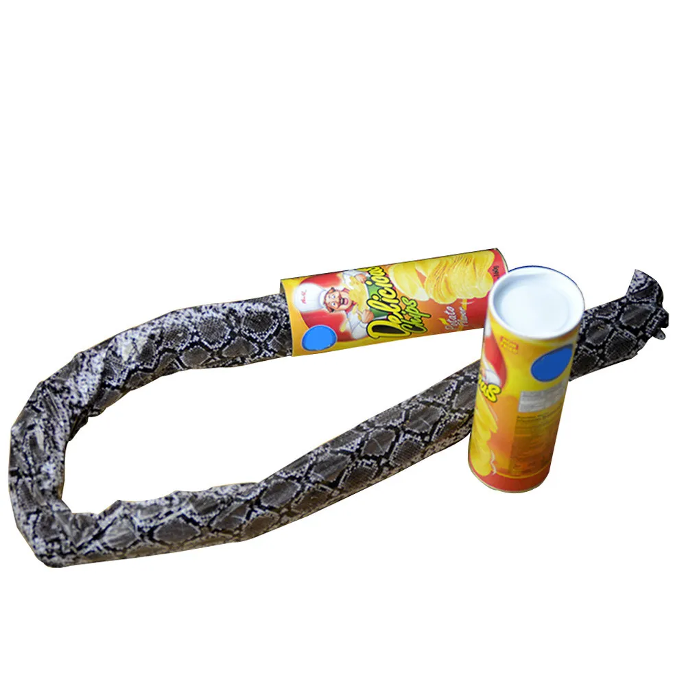 Potato Chip Snake Stage Magic Tricks Snake Toy April Fool Day Halloween Party Jokes in A Can Gag Gift Scary Fries Fun