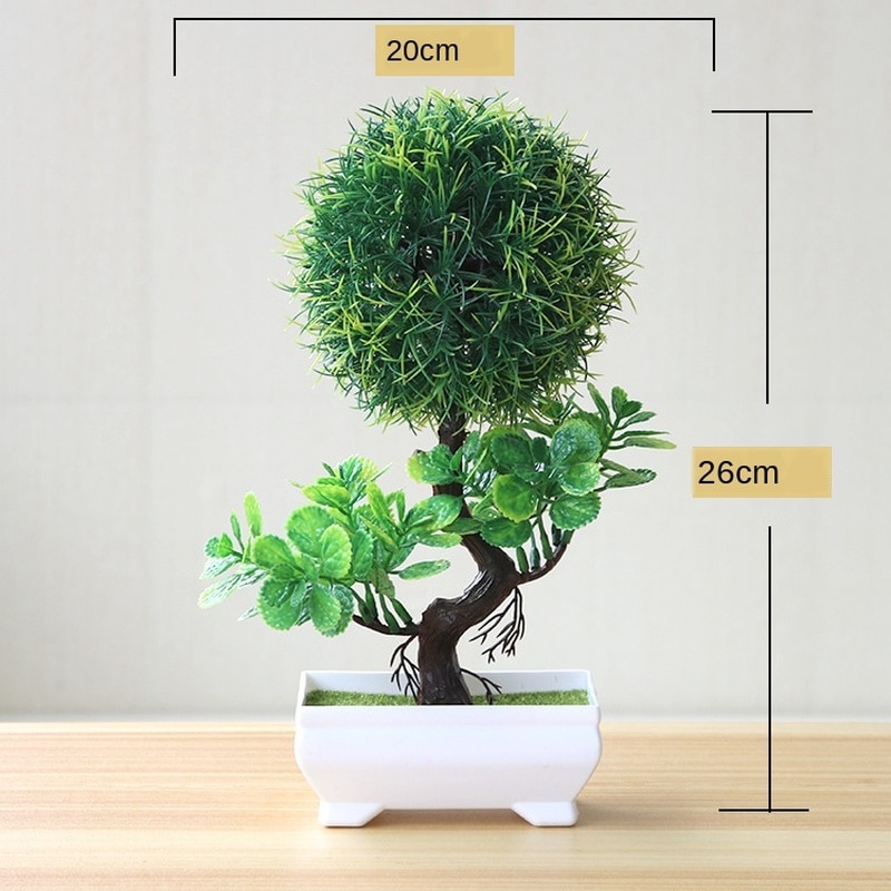 Potted Plastic Fake Bonsai Tree