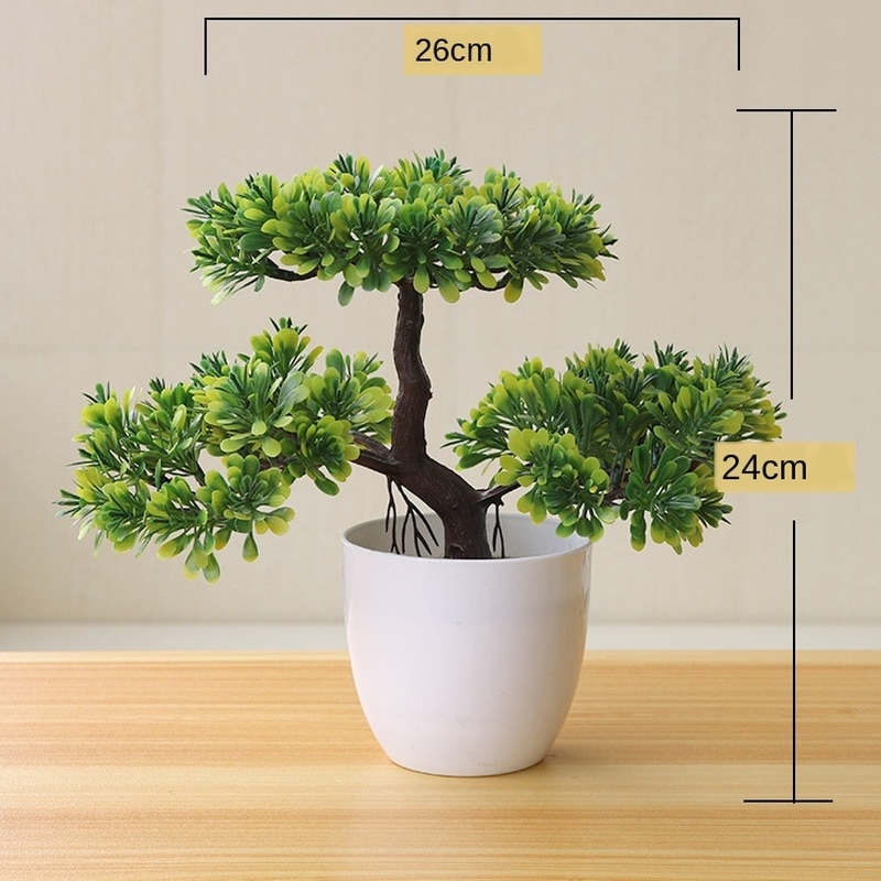 Potted Plastic Fake Bonsai Tree