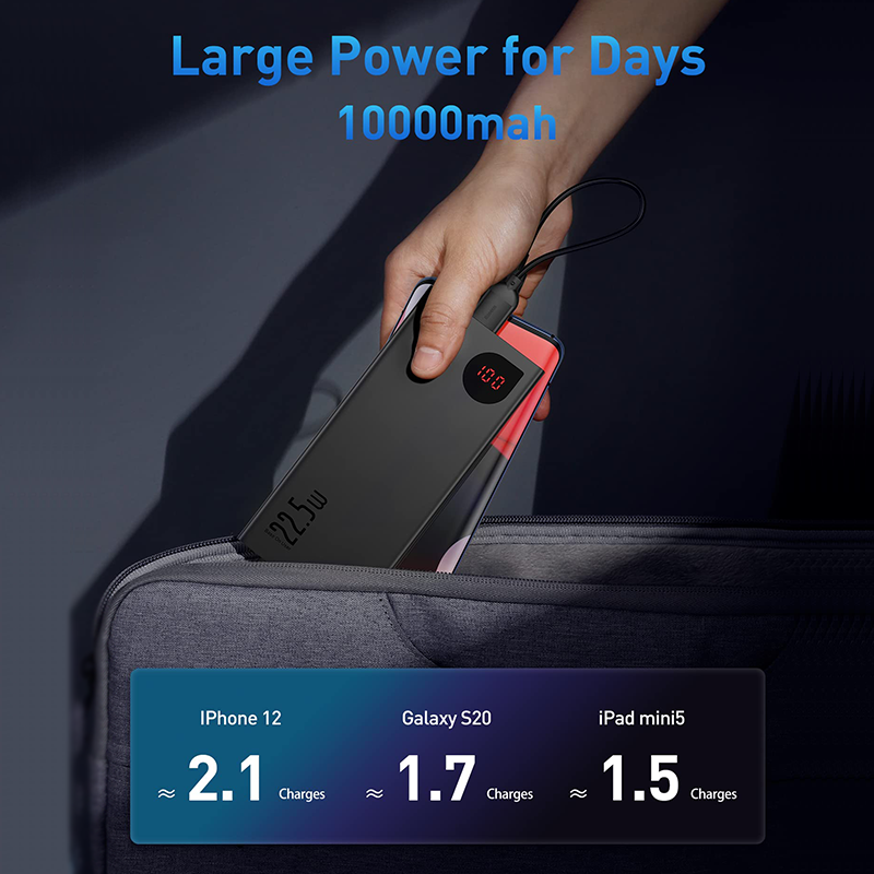 Power Bank 10000mAh with 22.5W PD Fast Charging Powerbank Portable Battery Charger For iPhone 14 13 12 Pro Max Xiaomi