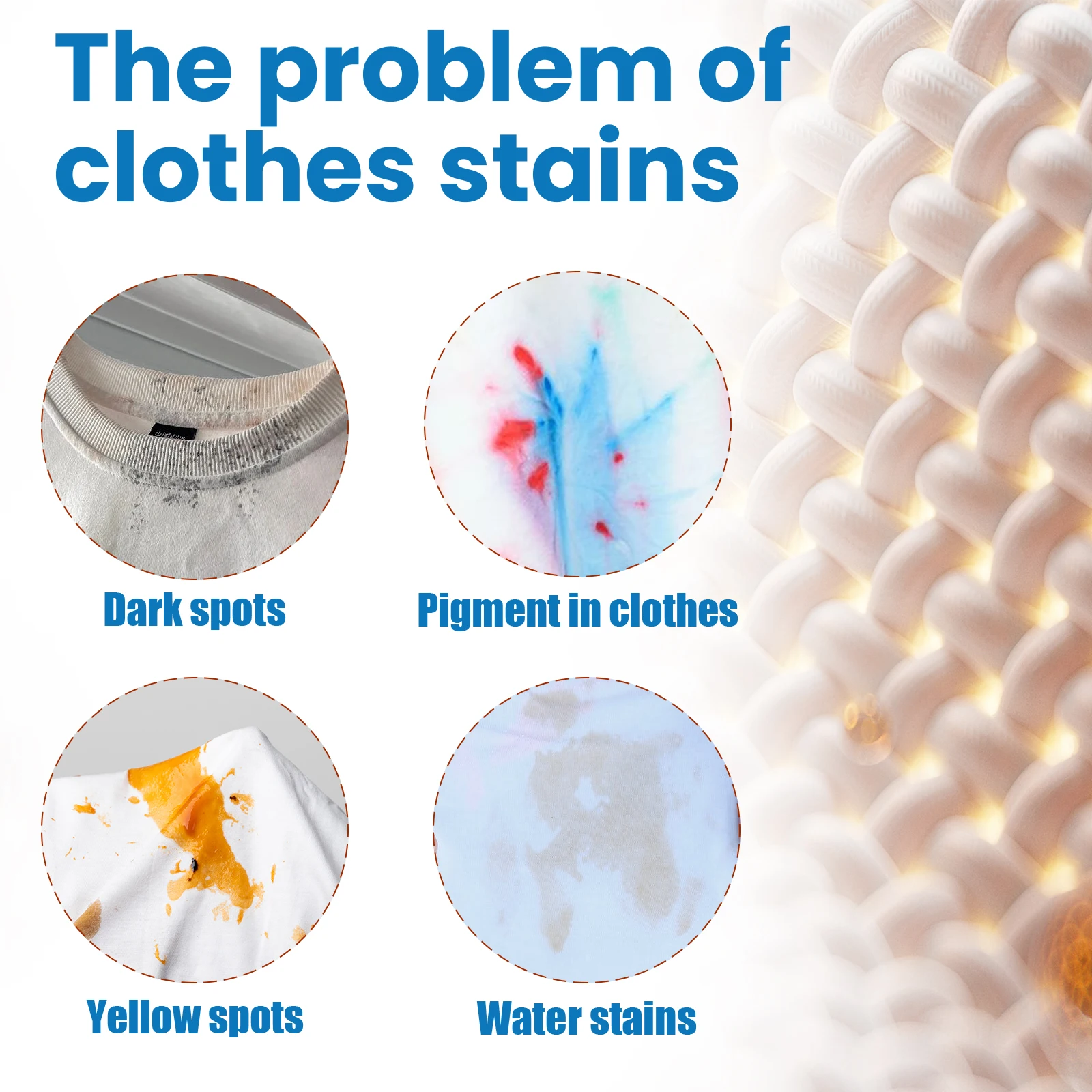 Power Stain Remover 60ml Instant Clothes Cleaner for Grease Yellow Stains Fabric Spot Treatment Portable Dry Cleaning