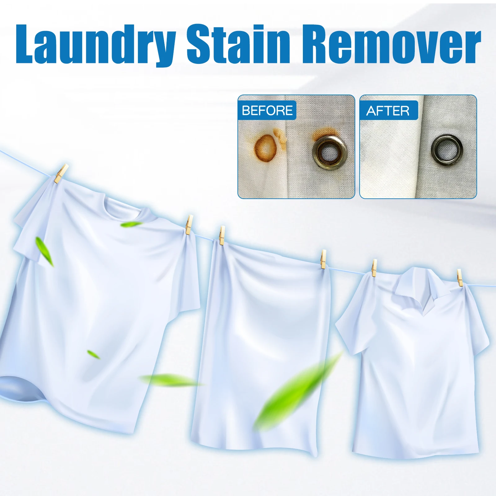 Power Stain Remover 60ml Instant Clothes Cleaner for Grease Yellow Stains Fabric Spot Treatment Portable Dry Cleaning