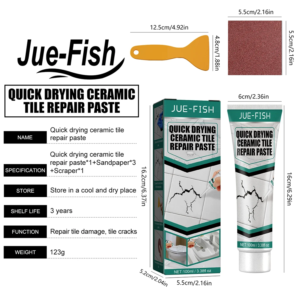 Practical Floor Tile Repair Cream Environmentally Universal Ceramic Repair Agent Quick-Drying Waterproof for Floor Wall Practical Floor Tile Repair Cream Environmentally Universal Ceramic Repair Agent Quick-Drying Waterproof for Floor Wall