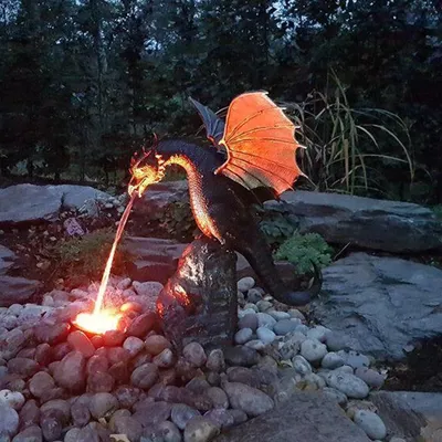 Precision Casting Fire-breathing Dragon Sculpture Waterscape Resin Fountain Majestic Dragon Sculpture Home Garden Precision Casting Fire-breathing Dragon Sculpture Waterscape Resin Fountain Majestic Dragon Sculpture Home Garden