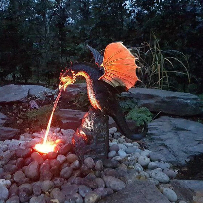 Precision Casting Fire-breathing Dragon Sculpture Waterscape Resin Fountain Majestic Dragon Sculpture Home Garden Precision Casting Fire-breathing Dragon Sculpture Waterscape Resin Fountain Majestic Dragon Sculpture Home Garden