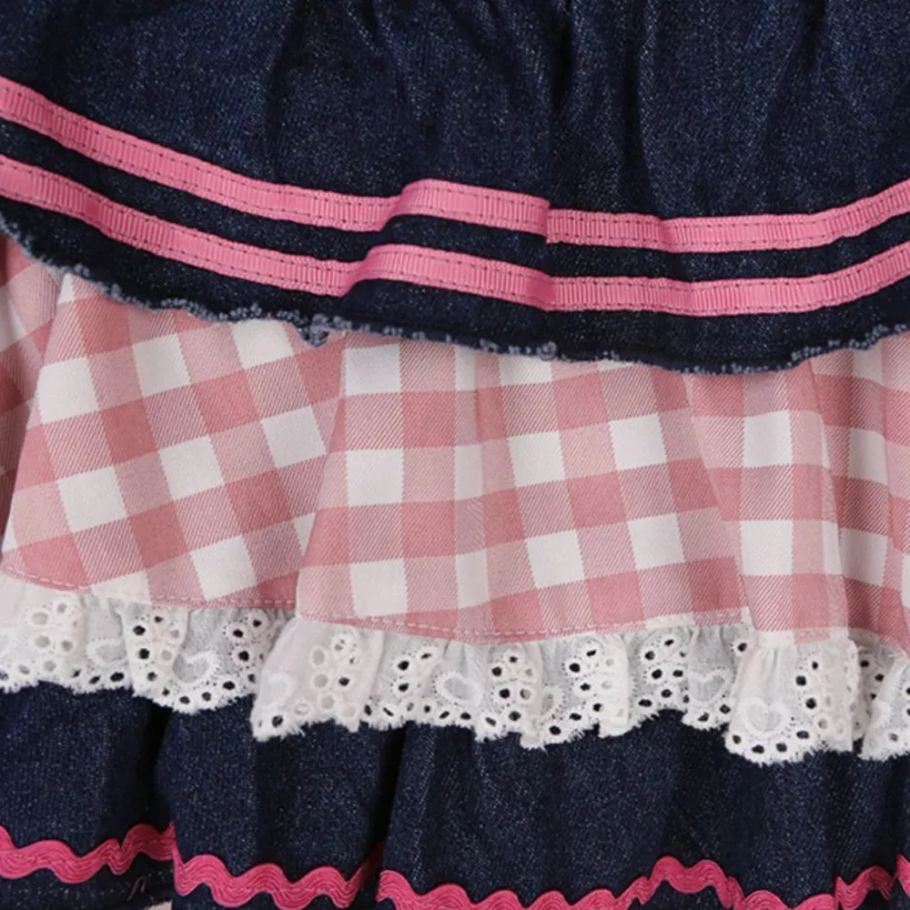 Preppy Style Lolita Kawaii Skirts Japanese Sweet Mini Women Harajuku Cute Ball Gown Denim Skater Y2K High Waist Lace Preppy Style Lolita Kawaii Skirts Japanese Sweet Mini Women Harajuku Cute Ball Gown Denim Skater Y2K High Waist Lace