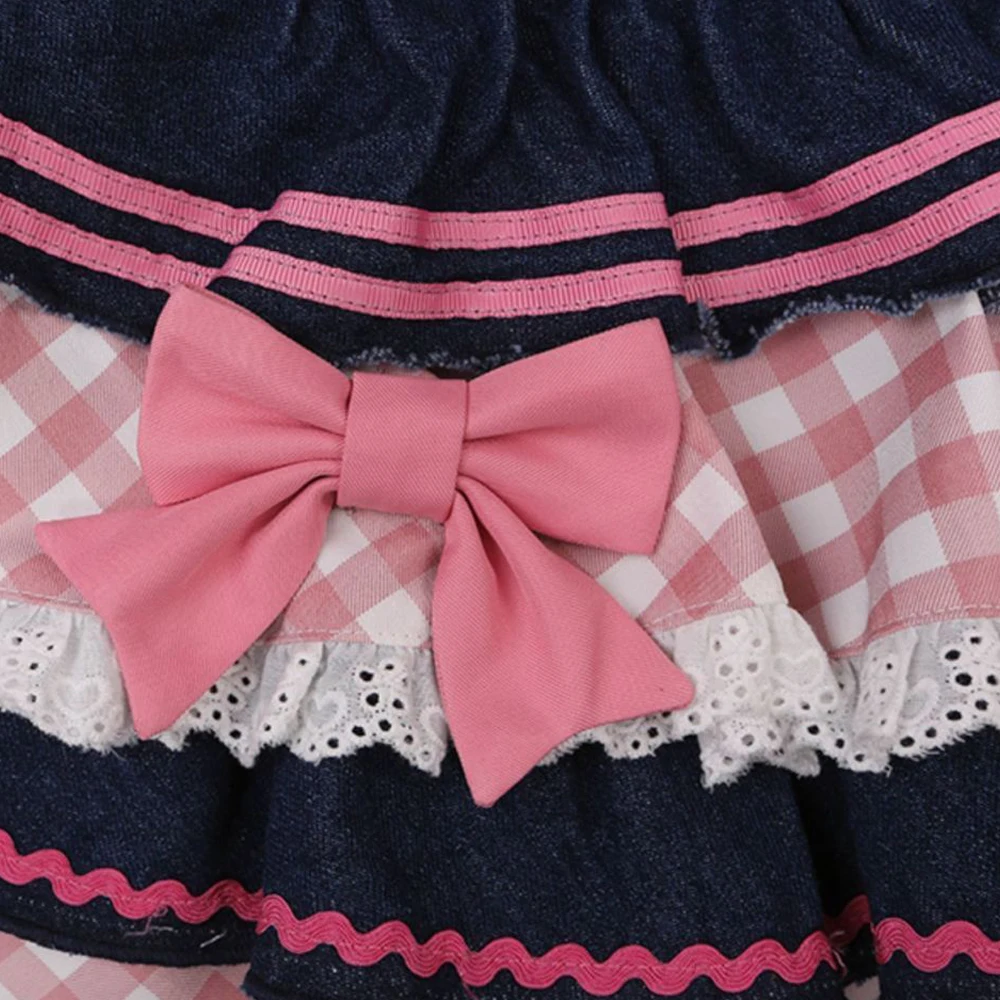 Preppy Style Lolita Kawaii Skirts Japanese Sweet Mini Women Harajuku Cute Ball Gown Denim Skater Y2K High Waist Lace Preppy Style Lolita Kawaii Skirts Japanese Sweet Mini Women Harajuku Cute Ball Gown Denim Skater Y2K High Waist Lace