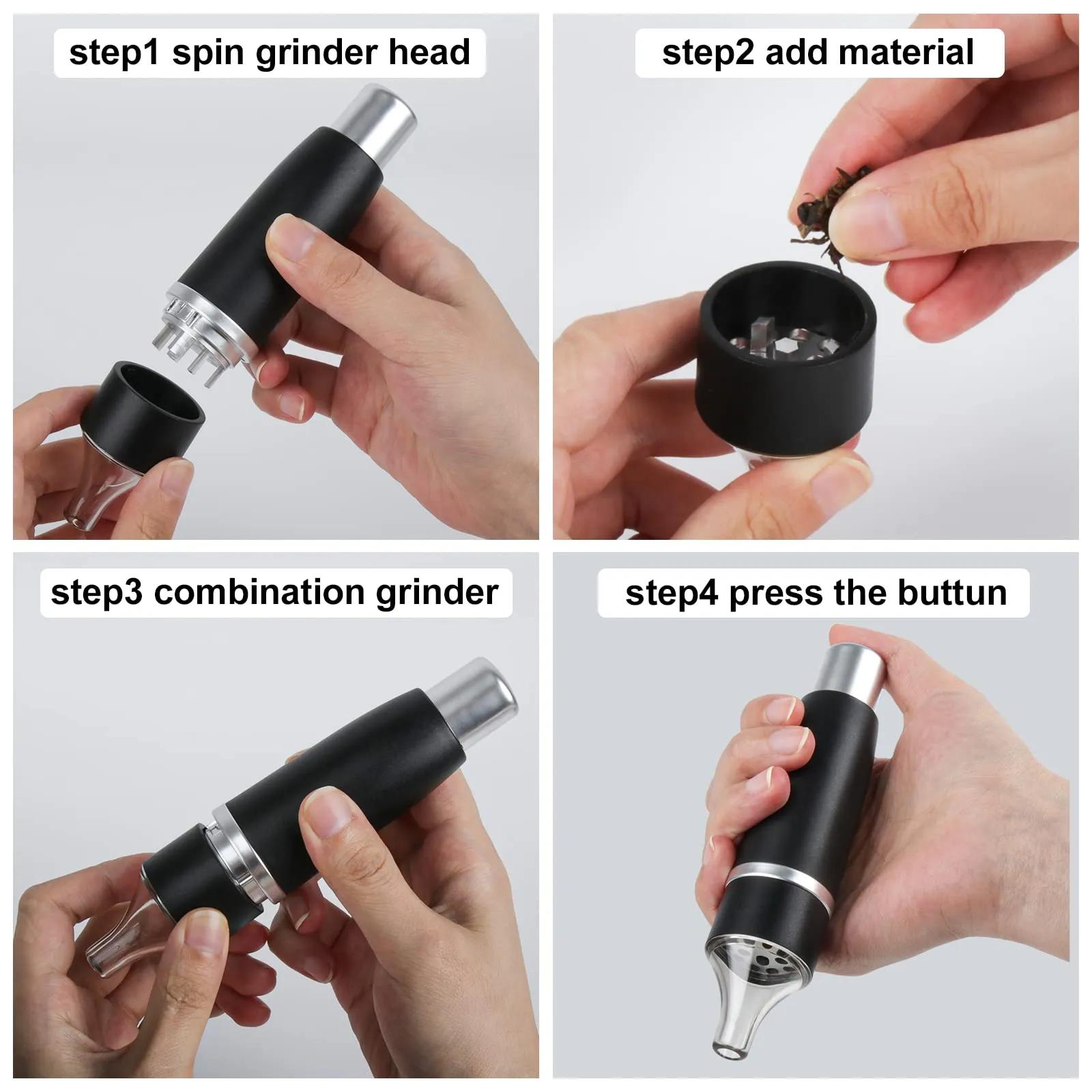 Press Fill Cigarette Tobacco 5.5in Grinder All-in-One Herbal Herb Spice Mill Grass Smoke Grinder Smoking Accessories