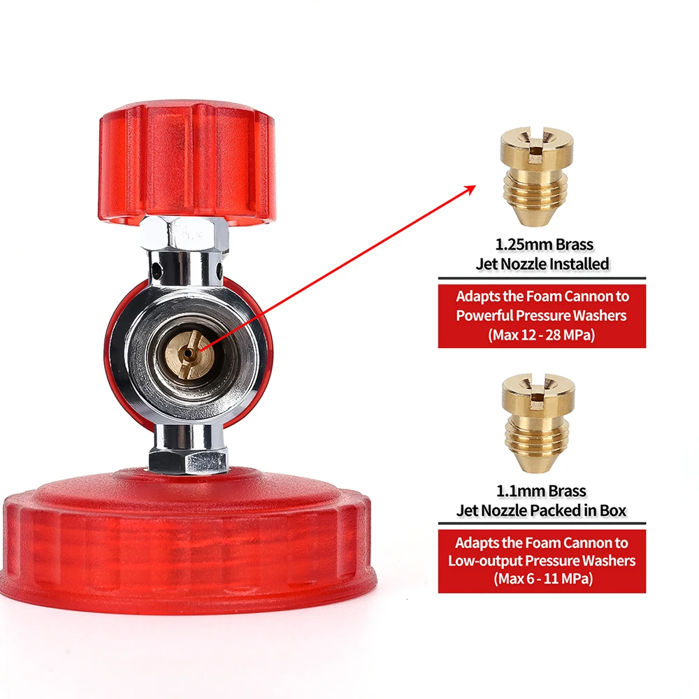 Pressure Washer Aluminum Foam Cannon Foam Generator Snow Foam Lance with 1/4” Quick Connector for Portland Husky Ryobi