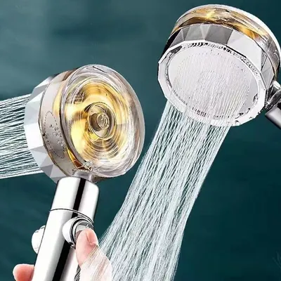 Pressurized Shower Head Water Saving 360 Rotating Twin Turbo Pressurized Propeller Fan Shower Head Bathroom Accessories Pressurized Shower Head Water Saving 360 Rotating Twin Turbo Pressurized Propeller Fan Shower Head Bathroom Accessories