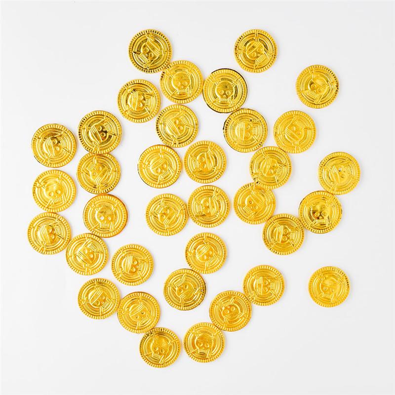 Pretend Play Plastic Gold Coins (100pcs)