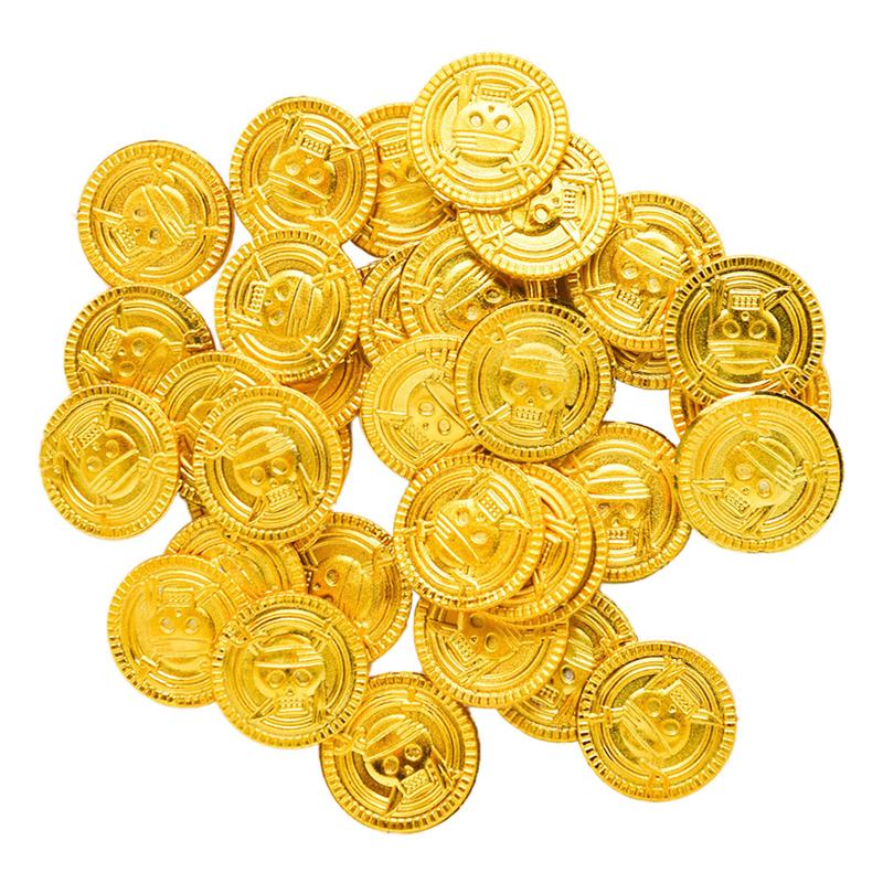 Pretend Play Plastic Gold Coins (100pcs)