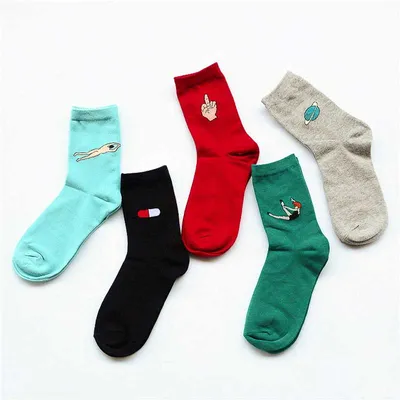 Printed Socks Women's Fashion (5 pairs) Printed Socks Women's Fashion (5 pairs)